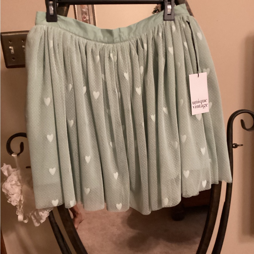 Unique Vintage Mint Skirt